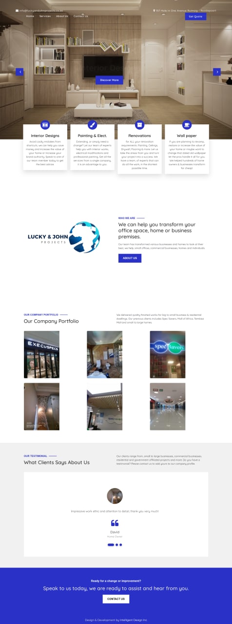 Website Design Portfolio Renovation Company South Africa