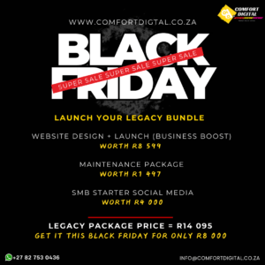 Launch Your Legacy, Black Friday Special - Website Design, Social Media Boost and Website Maintenance